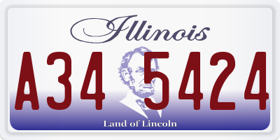 IL license plate A345424