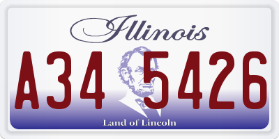 IL license plate A345426