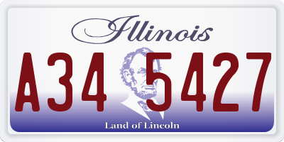 IL license plate A345427