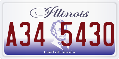 IL license plate A345430
