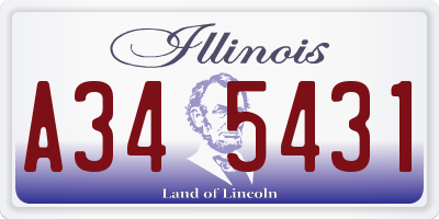 IL license plate A345431