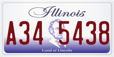 IL license plate A345438