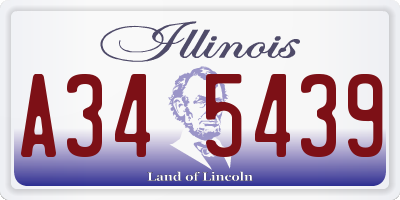 IL license plate A345439