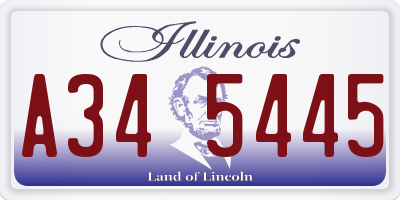 IL license plate A345445