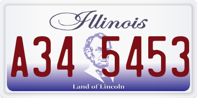 IL license plate A345453