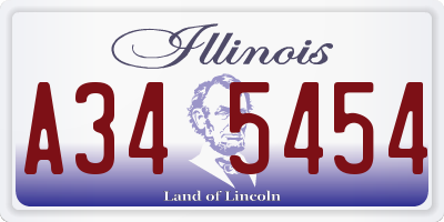 IL license plate A345454