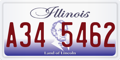 IL license plate A345462