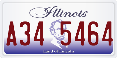 IL license plate A345464