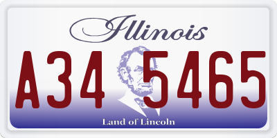IL license plate A345465