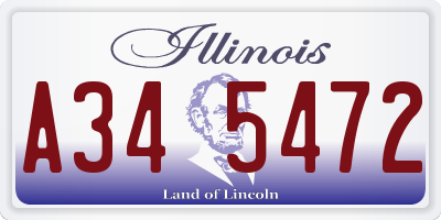 IL license plate A345472