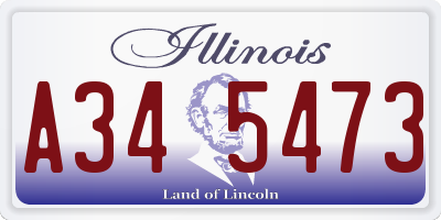 IL license plate A345473