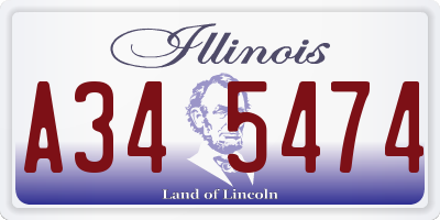 IL license plate A345474