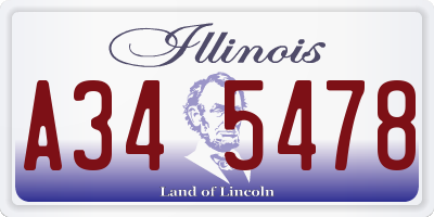 IL license plate A345478