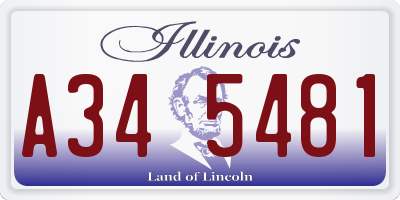 IL license plate A345481