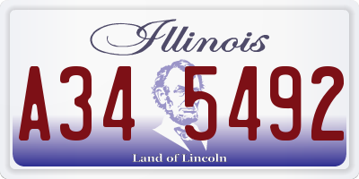 IL license plate A345492