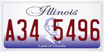 IL license plate A345496