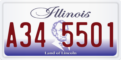 IL license plate A345501