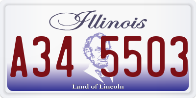 IL license plate A345503