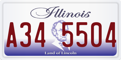 IL license plate A345504