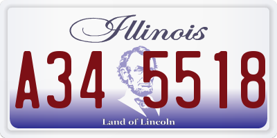 IL license plate A345518