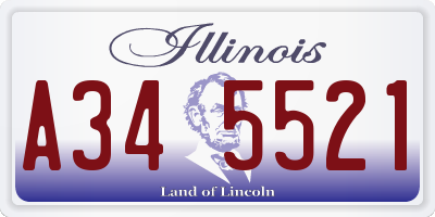 IL license plate A345521