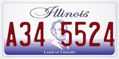 IL license plate A345524