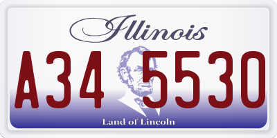 IL license plate A345530