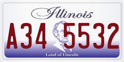 IL license plate A345532