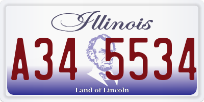 IL license plate A345534
