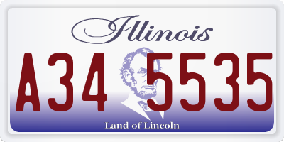 IL license plate A345535