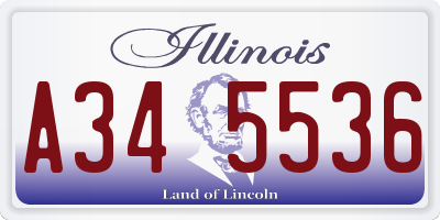 IL license plate A345536