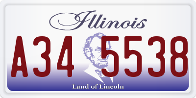 IL license plate A345538
