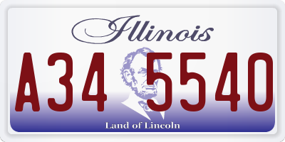 IL license plate A345540
