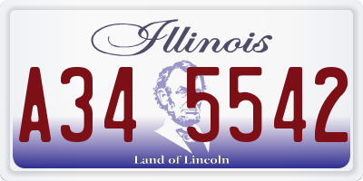 IL license plate A345542