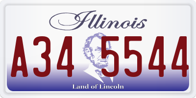 IL license plate A345544