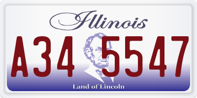 IL license plate A345547