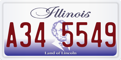 IL license plate A345549