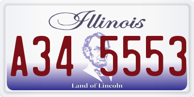 IL license plate A345553