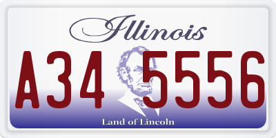 IL license plate A345556