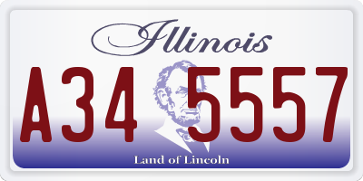 IL license plate A345557