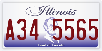 IL license plate A345565