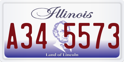 IL license plate A345573