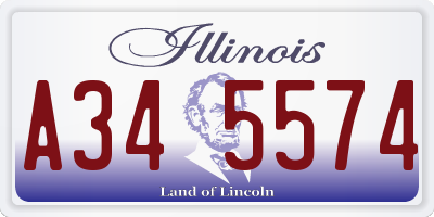 IL license plate A345574