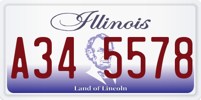 IL license plate A345578