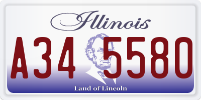 IL license plate A345580