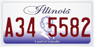 IL license plate A345582