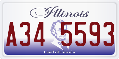 IL license plate A345593