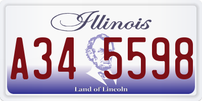 IL license plate A345598