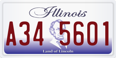 IL license plate A345601