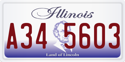 IL license plate A345603